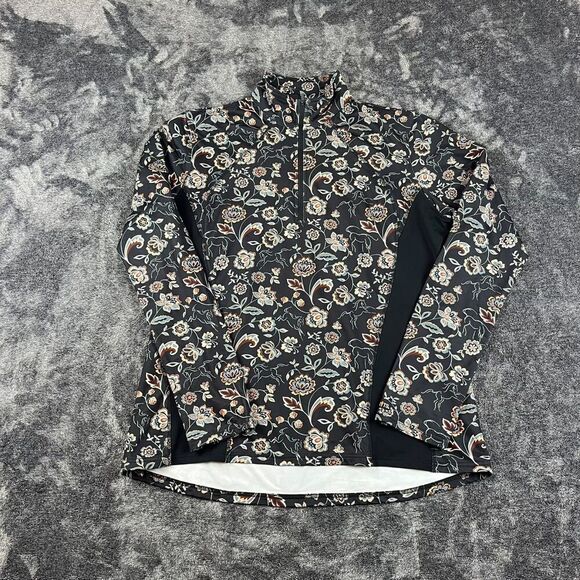SOLD Up Tempo Fleece 1/4 Zip Tech Top Floral Horse AOP Black Pullover XL - Picture 1 of 12